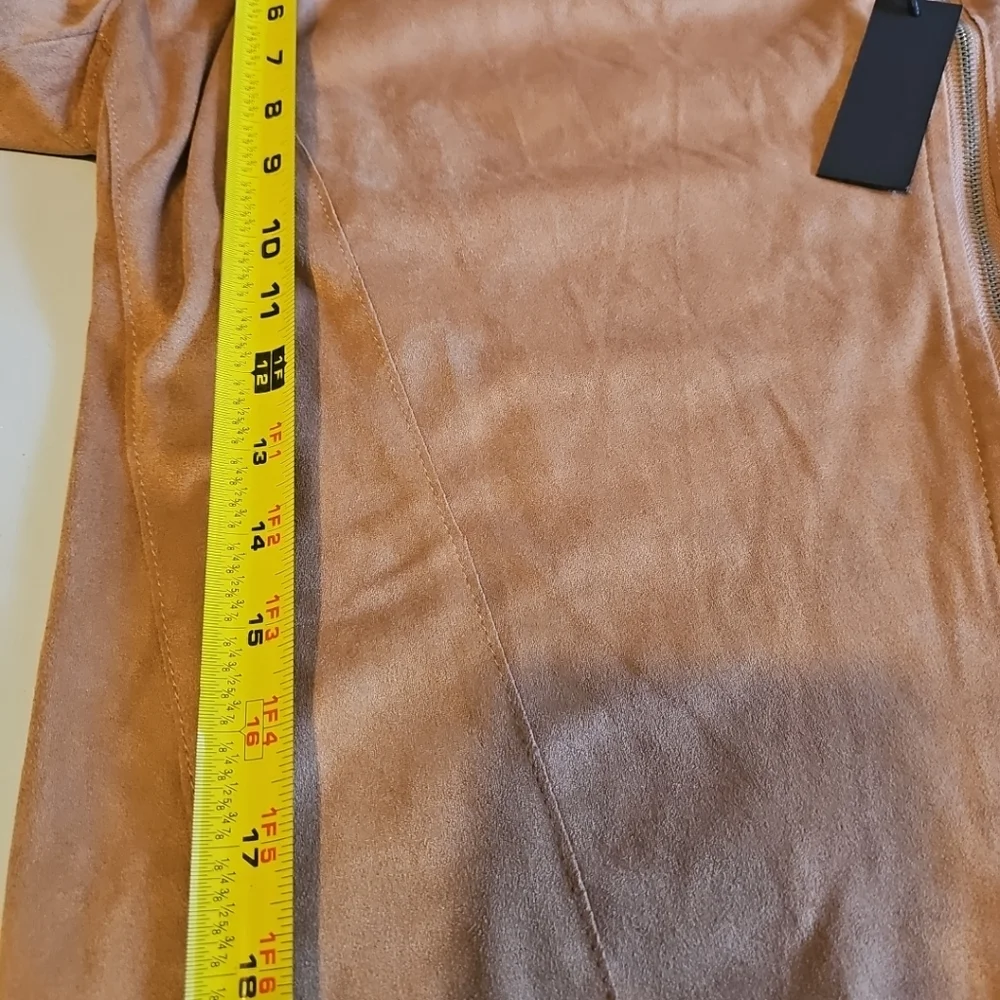 BlankNYC light Brown Tan Faux Suede‎ Zip up Jacket Size Small
